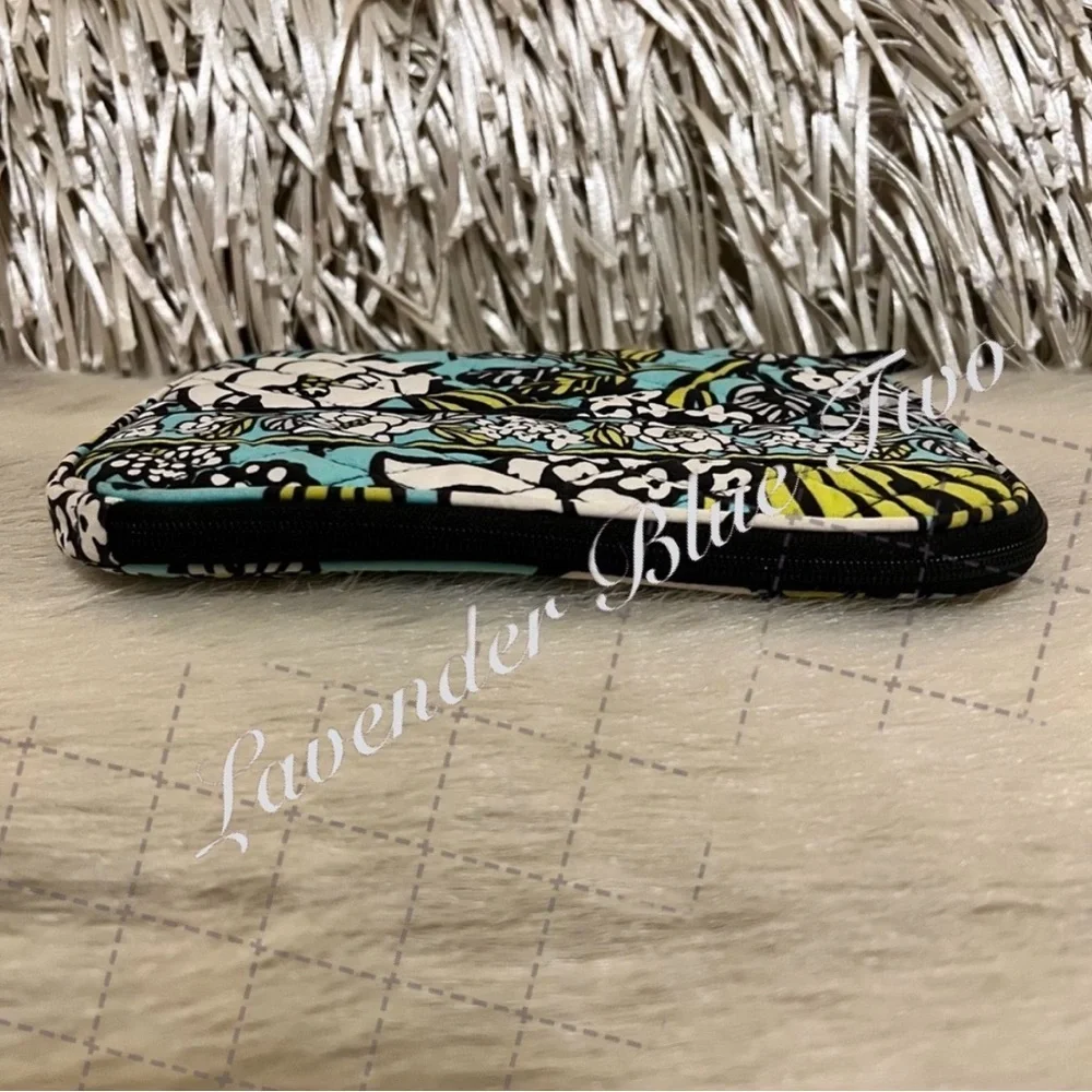 VERA BRADLEY Island Blooms 2012 Tech Case Black Turquoise Green Hawaiian Y2K